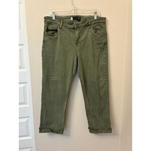Kut from the Kloth Catherine Crop Straight Leg Jeans Green Size 16